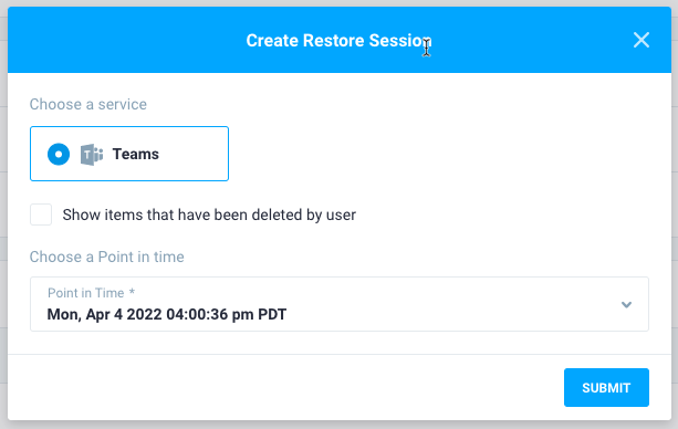 Restore Session Success Center