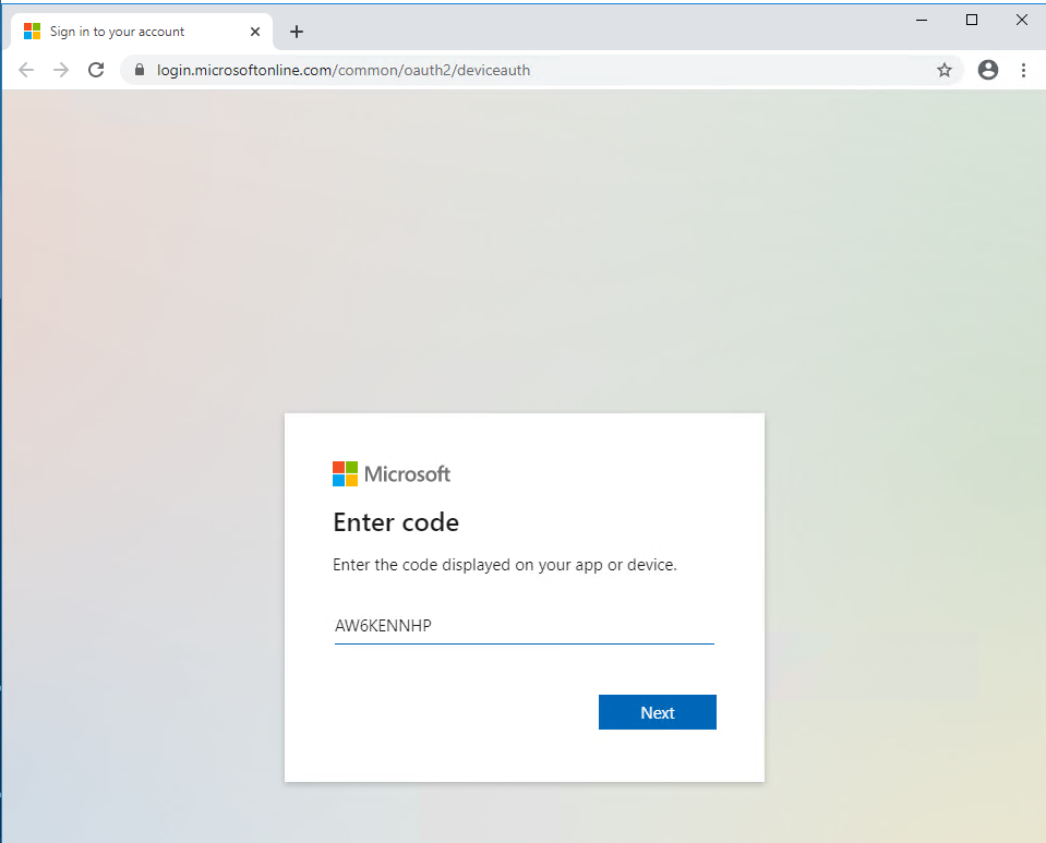 Device Code Authentication One Drive Success Center