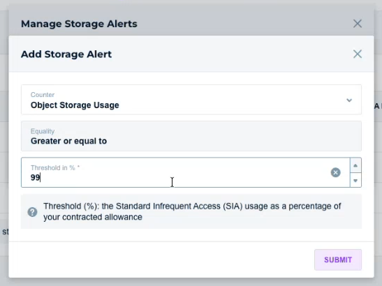 Storage Notification Success Center